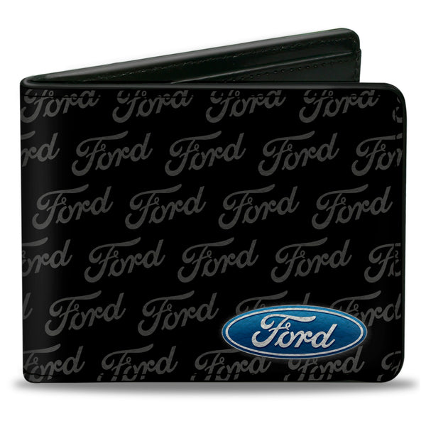 Buckle-Down Bi-Fold Wallet - Ford Oval CORNER w Text