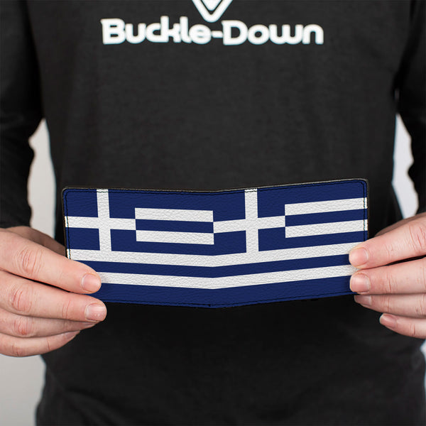 Buckle-Down Bi-Fold Wallet - Greece Flags