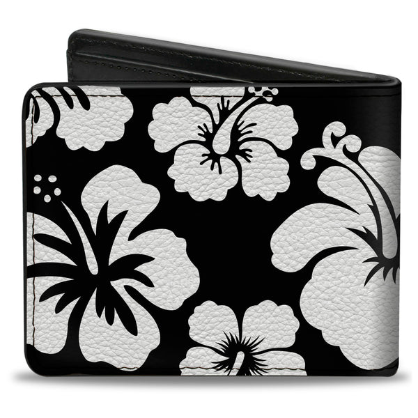 Buckle-Down Bi-Fold Wallet - Hibiscus Black White