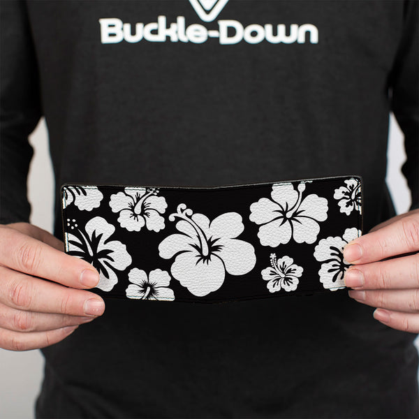 Buckle-Down Bi-Fold Wallet - Hibiscus Black White
