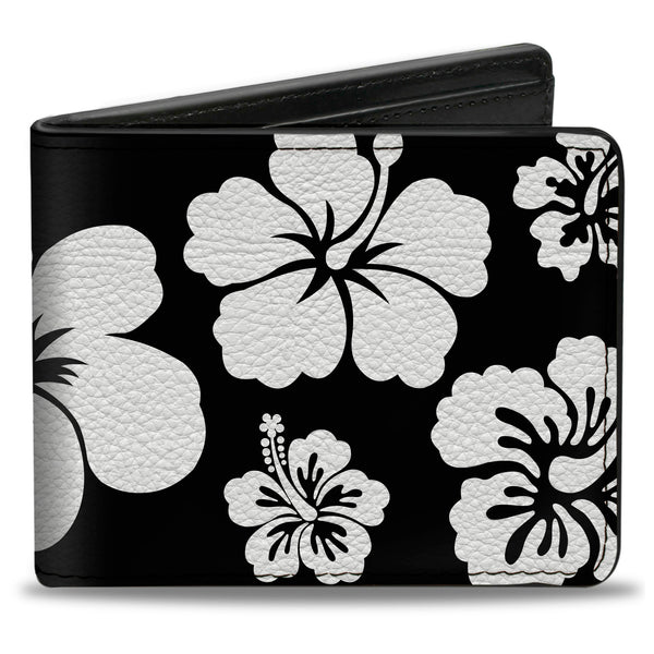 Buckle-Down Bi-Fold Wallet - Hibiscus Black White