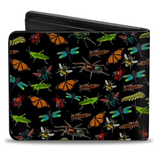 Buckle-Down Bi-Fold Wallet - Insects Scattered Black