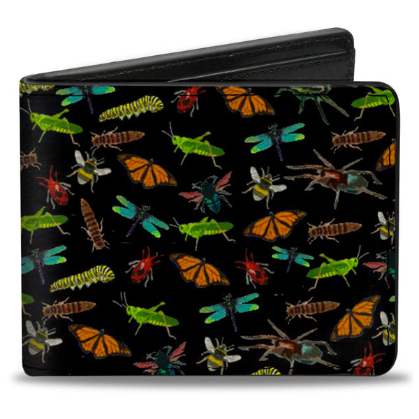 Buckle-Down Bi-Fold Wallet - Insects Scattered Black