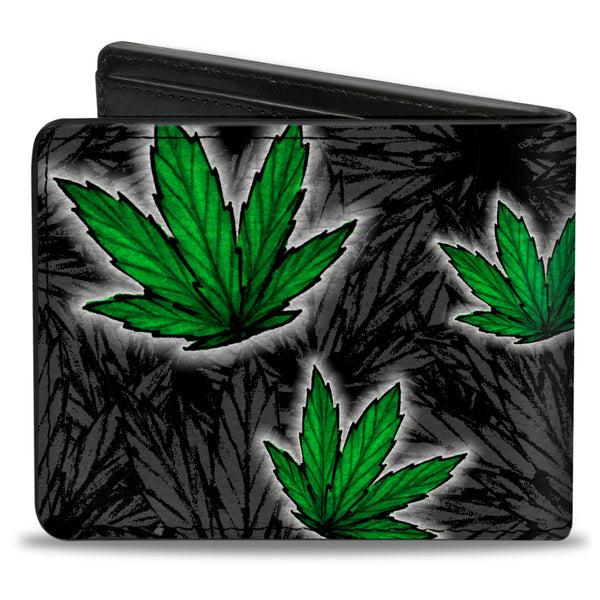 Buckle-Down Bi-Fold Wallet - Marijuana Haze Black