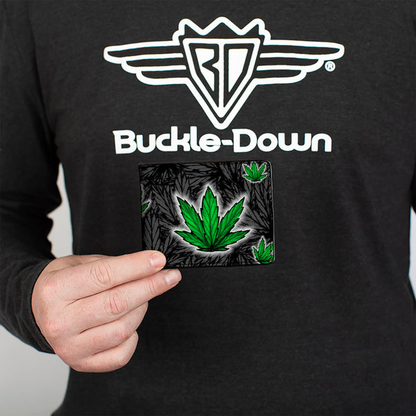 Buckle-Down Bi-Fold Wallet - Marijuana Haze Black