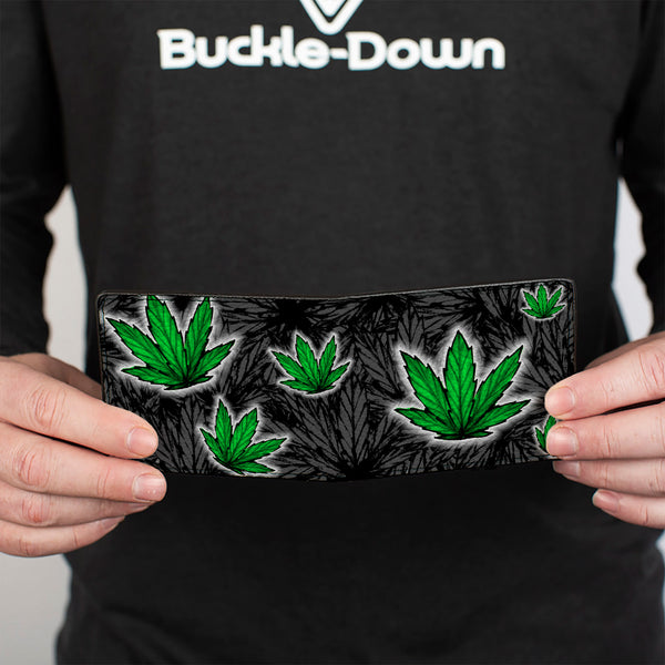 Buckle-Down Bi-Fold Wallet - Marijuana Haze Black