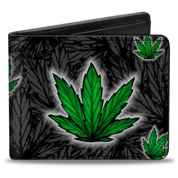 Buckle-Down Bi-Fold Wallet - Marijuana Haze Black