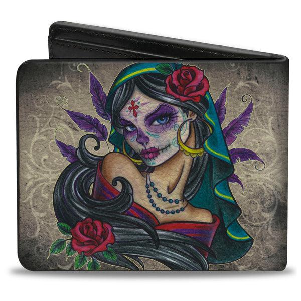 Buckle-Down Bi-Fold Wallet - Muerta