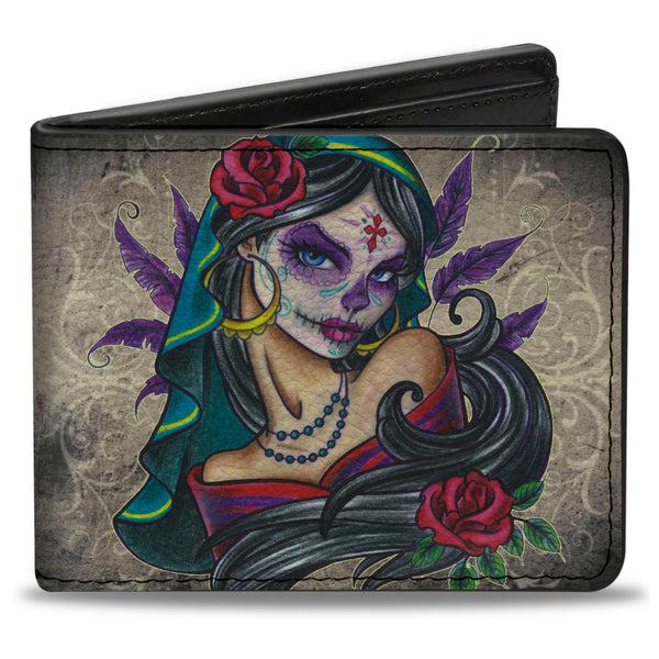 Buckle-Down Bi-Fold Wallet - Muerta