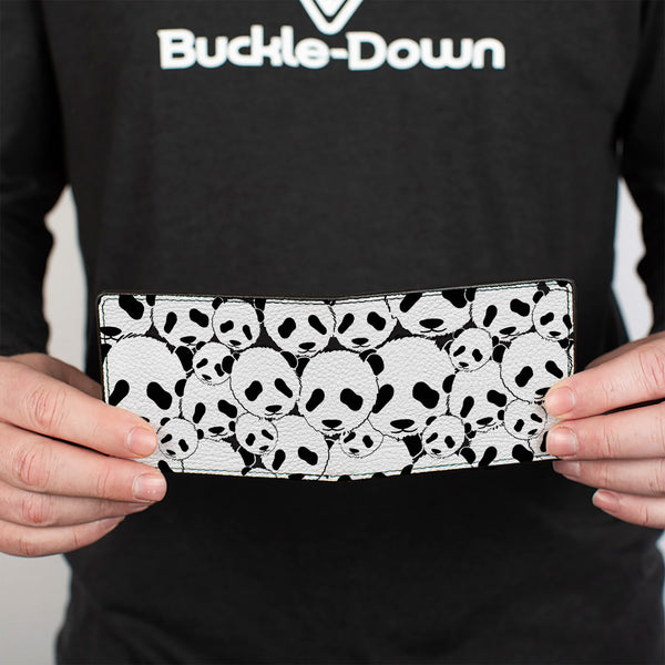 Buckle-Down Bi-Fold Wallet - Panda Bear Stacked