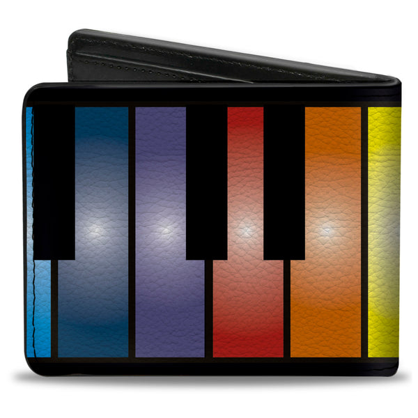 Buckle-Down Bi-Fold Wallet - Piano Keys Rainbow