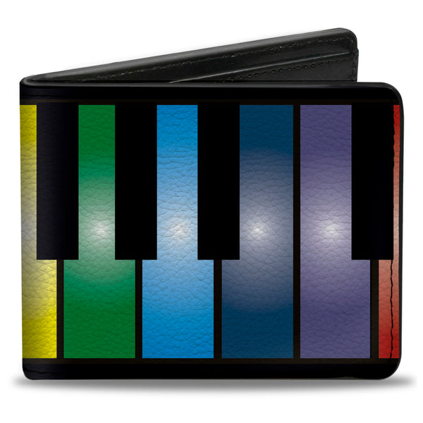 Buckle-Down Bi-Fold Wallet - Piano Keys Rainbow