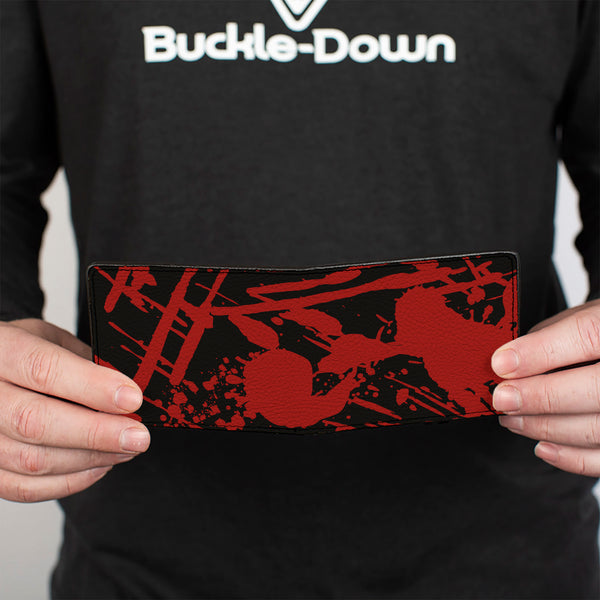 Buckle-Down Bi-Fold Wallet - Splatter Black Red