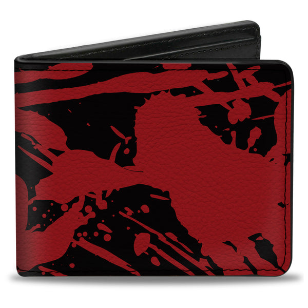 Buckle-Down Bi-Fold Wallet - Splatter Black Red