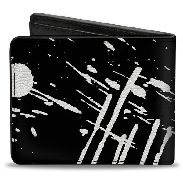 Buckle-Down Bi-Fold Wallet - Splatter Black White