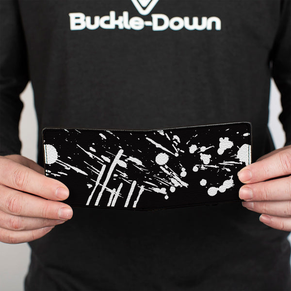 Buckle-Down Bi-Fold Wallet - Splatter Black White