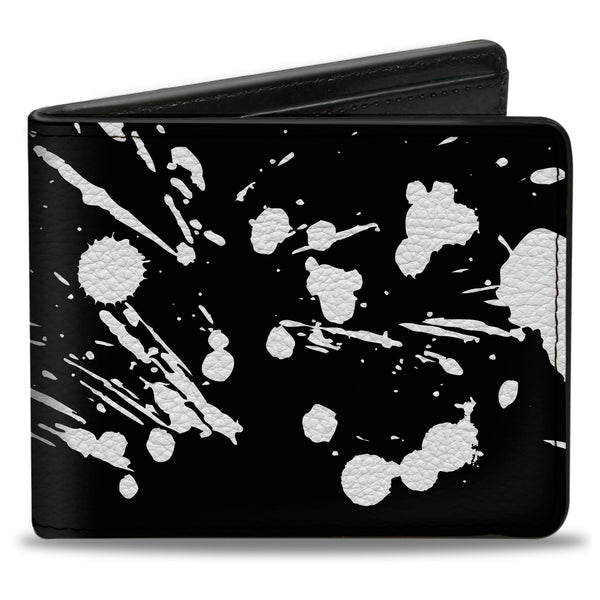 Buckle-Down Bi-Fold Wallet - Splatter Black White