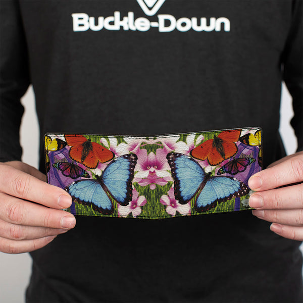 Buckle-Down Bi-Fold Wallet - Vivid Butterfly Garden