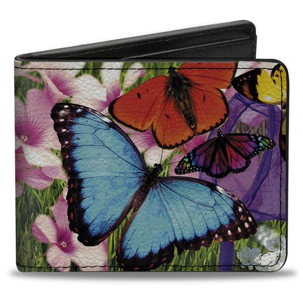 Buckle-Down Bi-Fold Wallet - Vivid Butterfly Garden