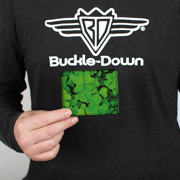 Buckle-Down Bi-Fold Wallet - Vivid Shamrocks Stacked