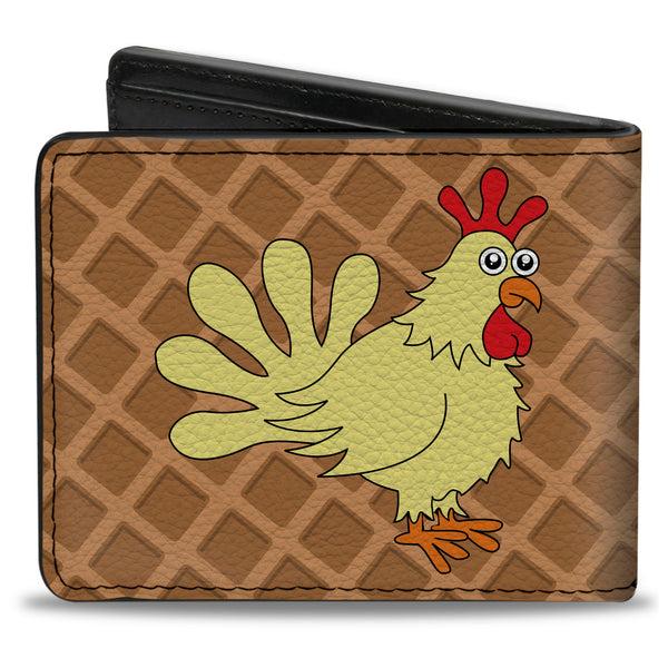 Buckle-Down Bi-Fold Wallet - Waffle Chicken Poses