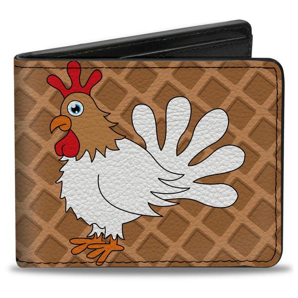 Buckle-Down Bi-Fold Wallet - Waffle Chicken Poses