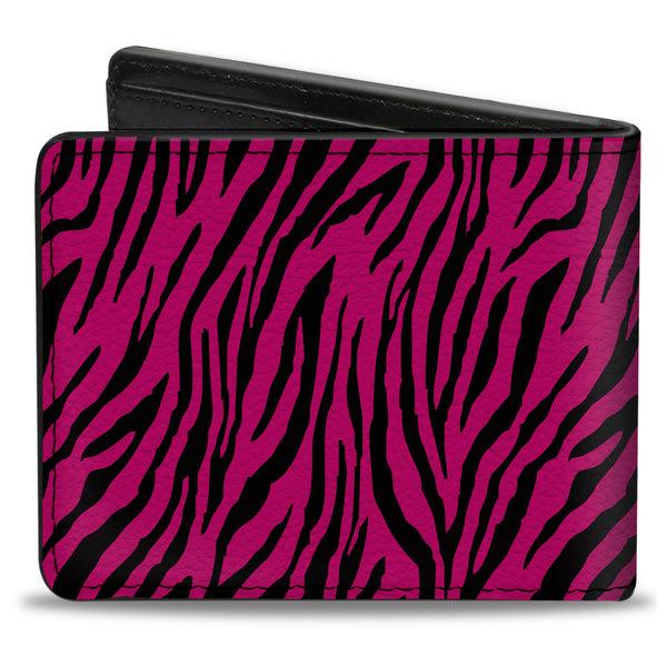 Buckle-Down Bi-Fold Wallet - Zebra 2 Fuchsia Pink