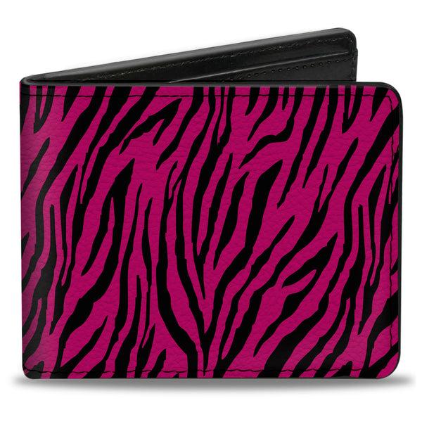 Buckle-Down Bi-Fold Wallet - Zebra 2 Fuchsia Pink