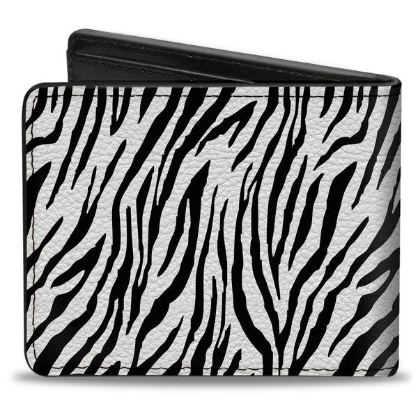 Buckle-Down Bi-Fold Wallet - Zebra 2 White