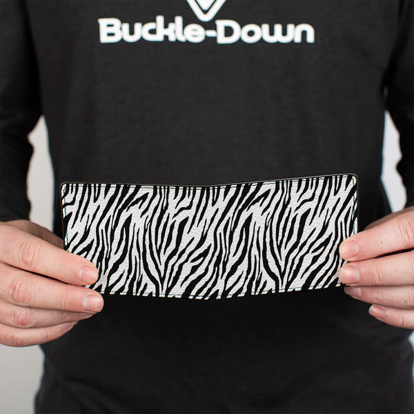 Buckle-Down Bi-Fold Wallet - Zebra 2 White