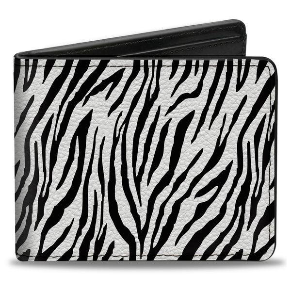 Buckle-Down Bi-Fold Wallet - Zebra 2 White