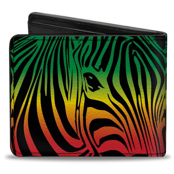 Buckle-Down Bi-Fold Wallet - Zebra Head Rasta
