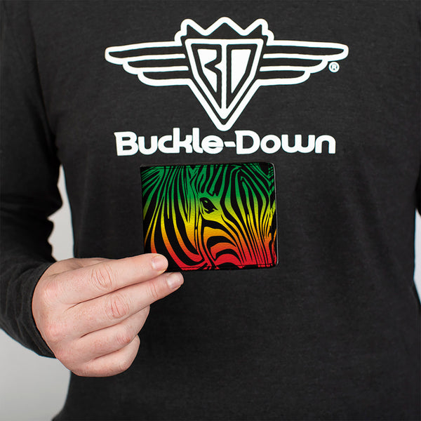 Buckle-Down Bi-Fold Wallet - Zebra Head Rasta