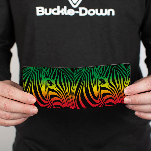 Buckle-Down Bi-Fold Wallet - Zebra Head Rasta