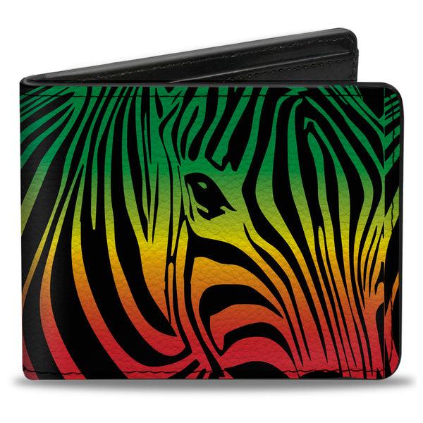 Buckle-Down Bi-Fold Wallet - Zebra Head Rasta