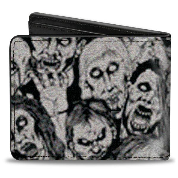 Buckle-Down Bi-Fold Wallet - Zombie Skulls Sketch