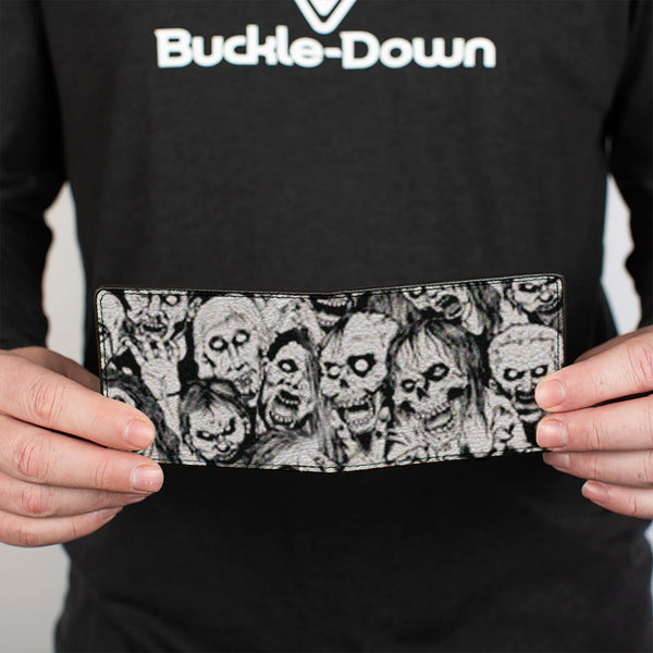 Buckle-Down Bi-Fold Wallet - Zombie Skulls Sketch