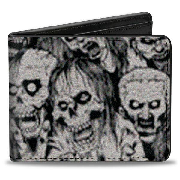 Buckle-Down Bi-Fold Wallet - Zombie Skulls Sketch