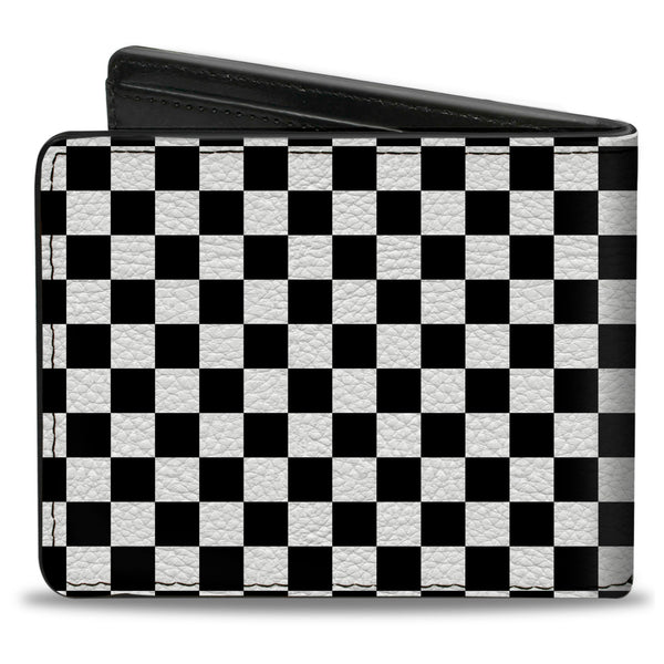Buckle-Down Black And White Bi-Fold Wallet