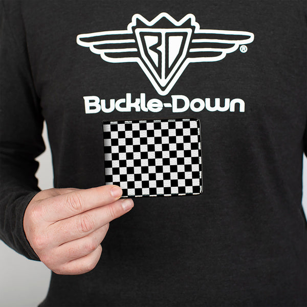 Buckle-Down Black And White Bi-Fold Wallet