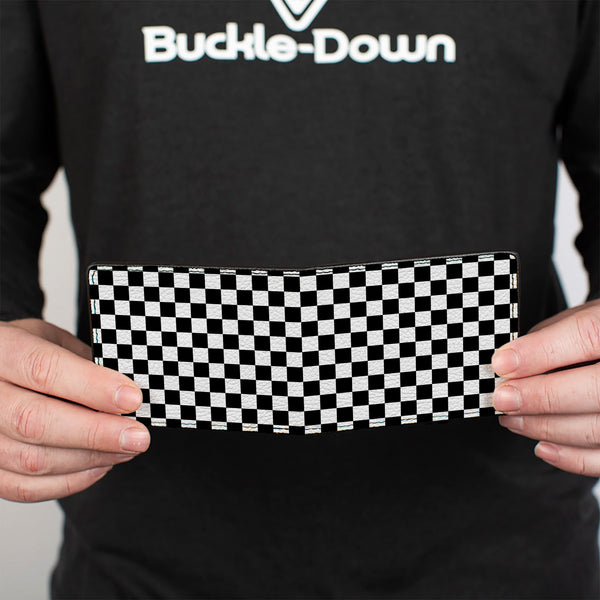 Buckle-Down Black And White Bi-Fold Wallet