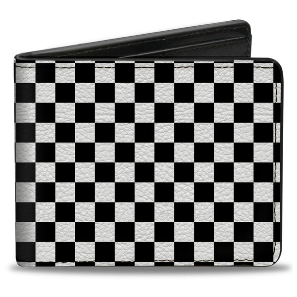 Buckle-Down Black and White Bi-Fold Wallet
