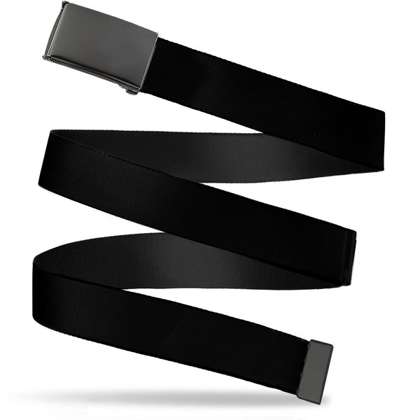 Buckle-Down Black Buckle Web Belt - Black Webbing