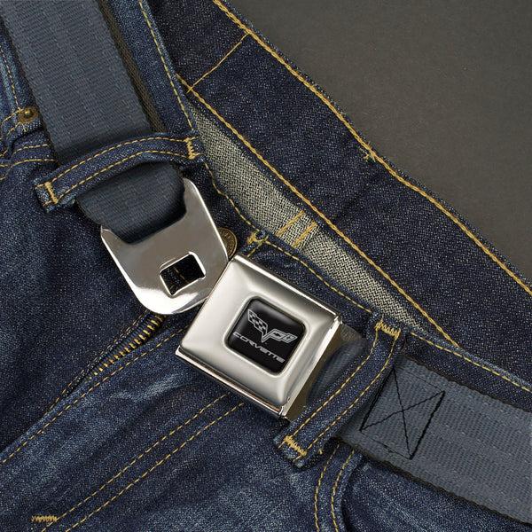 Buckle-Down C6 Seatbelt Belt - Black Panel Webbing