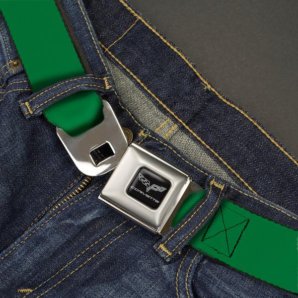 Buckle-Down C6 Seatbelt Belt - Green Webbing