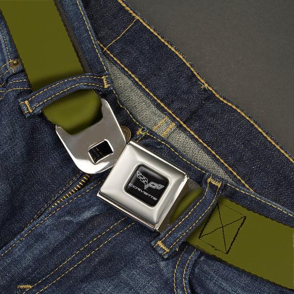 Buckle-Down C6 Seatbelt Belt - Olive Webbing