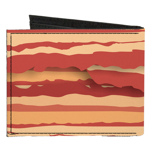 Buckle-Down Canvas Bi-Fold Wallet - Bacon Stacked