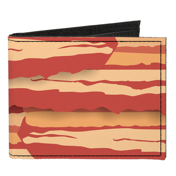 Buckle-Down Canvas Bi-Fold Wallet - Bacon Stacked