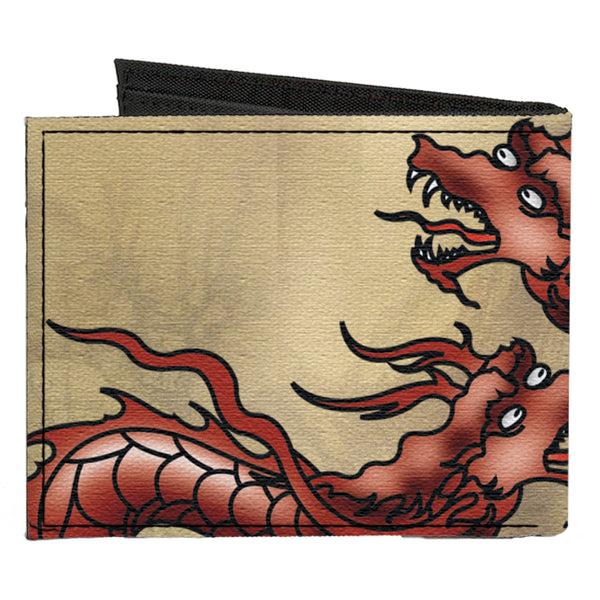 Buckle-Down Canvas Bi-Fold Wallet - Dragons Tan