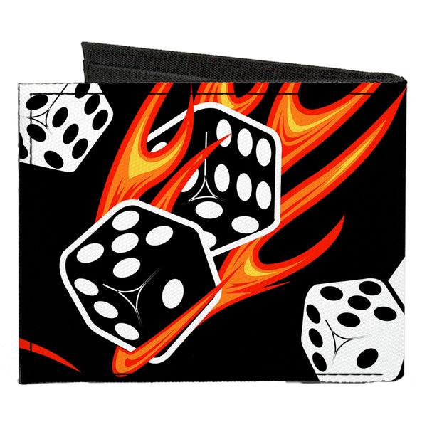 Buckle-Down Canvas Bi-Fold Wallet - Flaming Dice